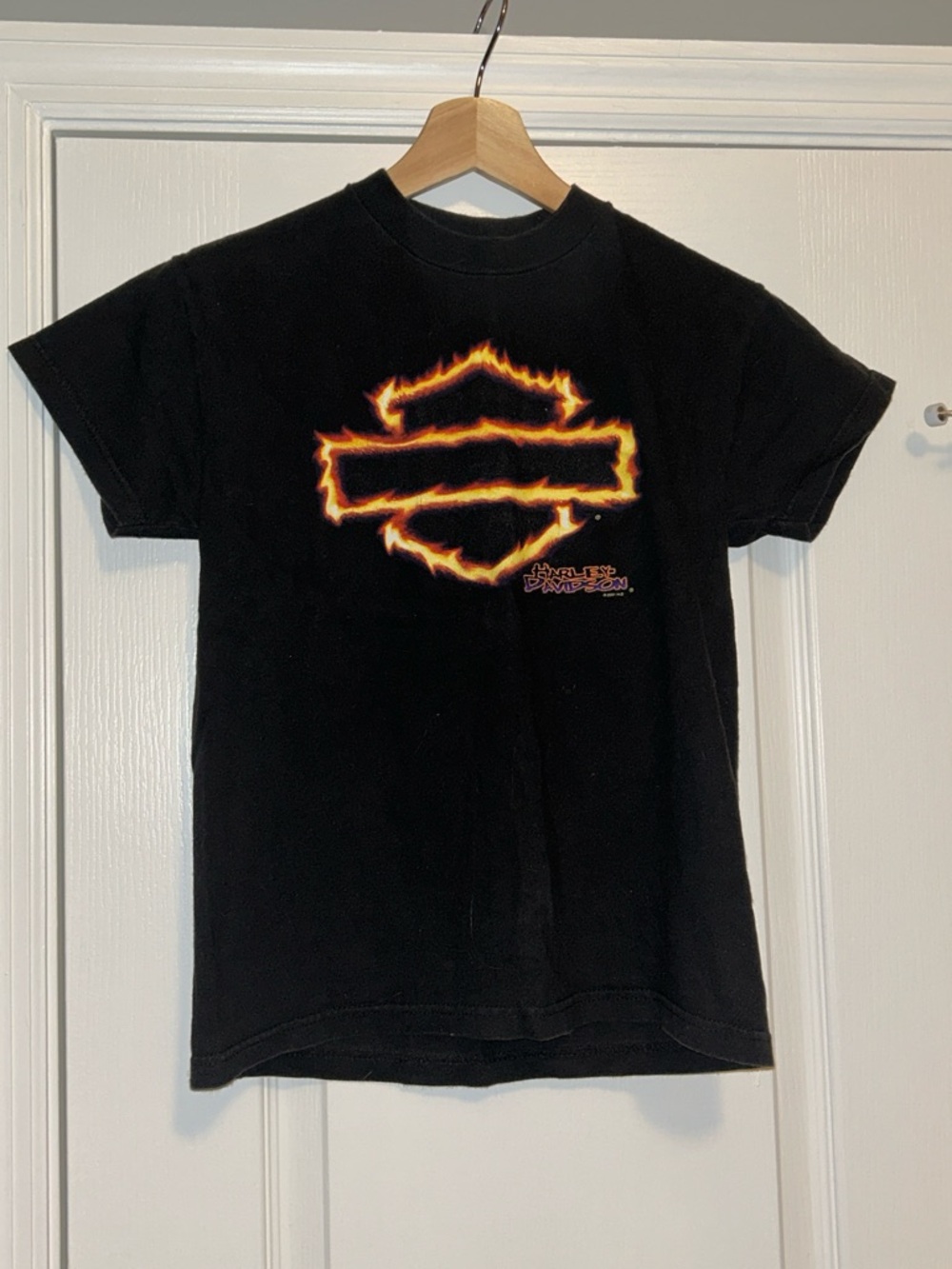 Harley-Davidson Black Short-Sleeve Tee with Flame Bar & Shield Graphic Child